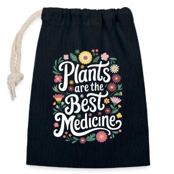 Vegetarian Vegan Veggie Vegetarian - Closable cotton gift bag (14x20cm) - navy - Front