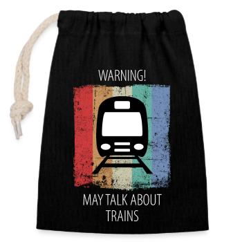 Train Railway Railroad Worker Trains Train Driver - Closable cotton gift bag (14x20cm) - black - Front