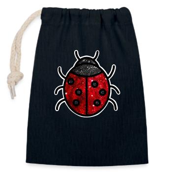 Cosmic Ladybug - Closable cotton gift bag (14x20cm) - navy - Front