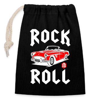 Rock And Roll Classic Car - Verschließbarer Geschenkbeutel aus Baumwolle (14x20cm) - Schwarz - Vorne