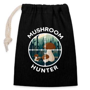 Chasseurs de champignons Saison des champignons Cueilleurs de champignons Saison des champignons - Sac cadeau en coton avec cordon (14 x 20 cm) - noir - Devant