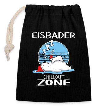 eisbader eisbad-zone winterbader - Verschließbarer Geschenkbeutel aus Baumwolle (14x20cm) - Schwarz - Vorne