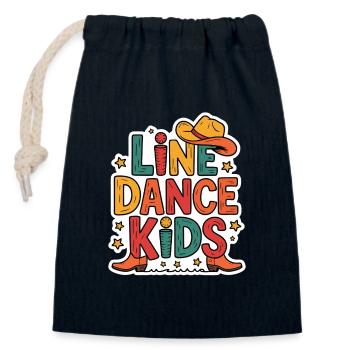 Line Dance Kids Kids Dancing Line Dance - Closable cotton gift bag (14x20cm) - navy - Front