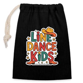 Line Dance Kids Kids Dancing Line Dance - Closable cotton gift bag (14x20cm) - black - Front