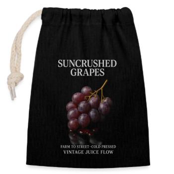 Grapes Fruit Grapes Summer - Closable cotton gift bag (14x20cm) - black - Front