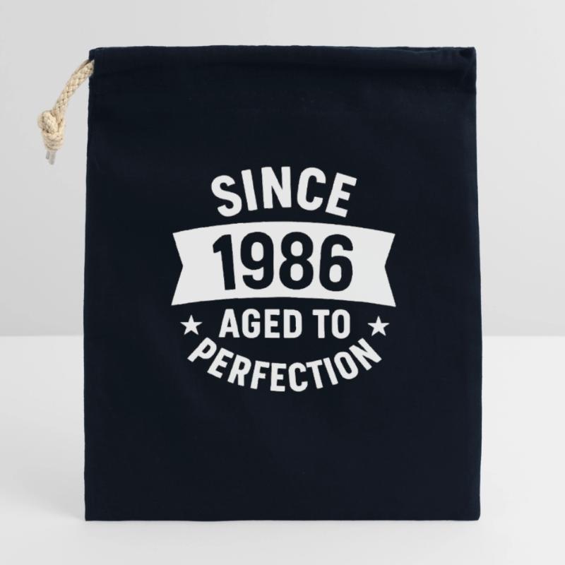 1986 – 40 Jahre Pullover oder Hemdgeschenk Verschließbarer Geschenkbeutel aus Baumwolle (14x20cm)