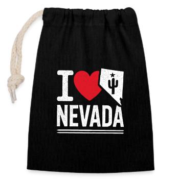 Ich Liebe Nevada | Männer Frauen - Verschließbarer Geschenkbeutel aus Baumwolle (14x20cm) - Schwarz - Vorne
