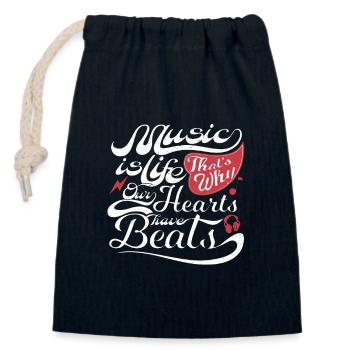 Inspirierende Phrase Graphic Music, Herkunft Geschenk - Verschließbarer Geschenkbeutel aus Baumwolle (14x20cm) - Navy - Vorne