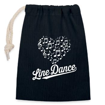Line Dance Dancing with Love and the Heart - Closable cotton gift bag (14x20cm) - navy - Front
