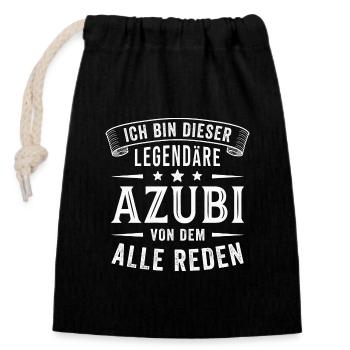 Azubi Legende Ausbildung Lehre Lehrling - Verschließbarer Geschenkbeutel aus Baumwolle (14x20cm) - Schwarz - Vorne