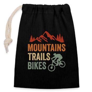 VTT VTT Downhill VTT - Sac cadeau en coton avec cordon (14 x 20 cm) - noir - Devant