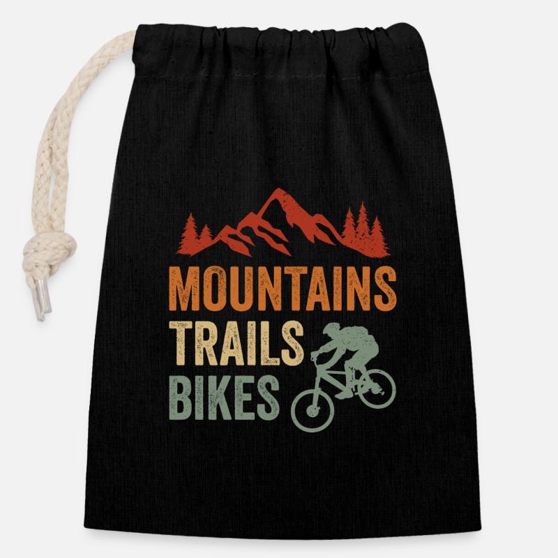 VTT VTT Downhill VTT - Sac cadeau en coton avec cordon (14 x 20 cm) - noir