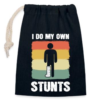 Broken leg - Closable cotton gift bag (14x20cm) - navy - Front