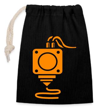 3D Printing - Closable cotton gift bag (14x20cm) - black - Front