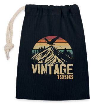 Vintage 1996 Retro 1996 Anniversary Gift - Closable cotton gift bag (14x20cm) - navy - Front