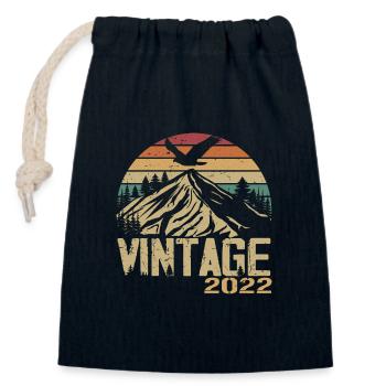 Jahrgang 2022 Retro 2022 Jubiläumsgeschenk - Verschließbarer Geschenkbeutel aus Baumwolle (14x20cm) - Navy - Vorne