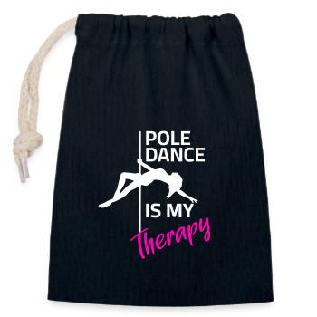 Pole Dance Therapy - Verschließbarer Geschenkbeutel aus Baumwolle (14x20cm) - Navy - Vorne