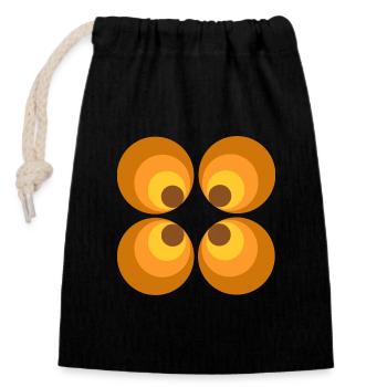 70s Flower Pattern - Closable cotton gift bag (14x20cm) - black - Front