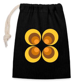 70s Flower Pattern - Closable cotton gift bag (14x20cm) - black - Front