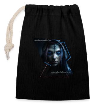 Au fond du regard - Sac cadeau en coton avec cordon (14 x 20 cm) - noir - Devant