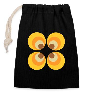 des années 70 fleur motif rétro Hippie fleurs pouvoir - Sac cadeau en coton avec cordon (14 x 20 cm) - noir - Devant