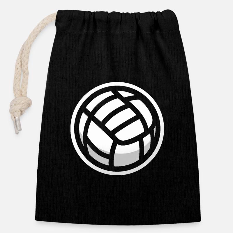 Volleyball Sport - Verschließbarer Geschenkbeutel aus Baumwolle (14x20cm) - Schwarz