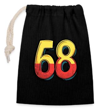 68 Number Comic - Closable cotton gift bag (14x20cm) - black - Front