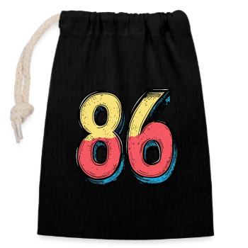 86 Number Comic - Closable cotton gift bag (14x20cm) - black - Front