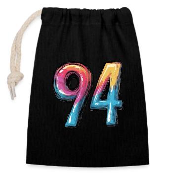 94 Number Comic - Closable cotton gift bag (14x20cm) - black - Front