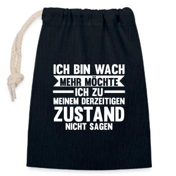 Morgenmuffel Faulenzer Lustige Sprüche - Verschließbarer Geschenkbeutel aus Baumwolle (14x20cm) - Navy - Vorne