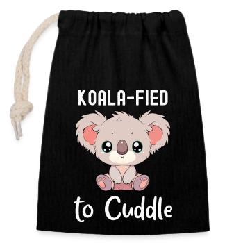 Koala-fied to Cuddle! - Closable cotton gift bag (14x20cm) - black - Front