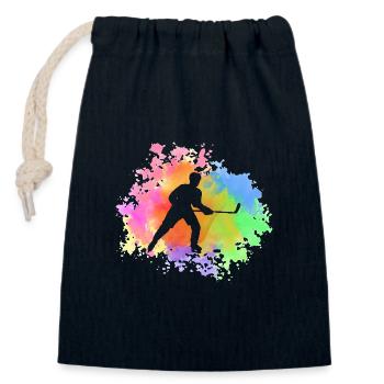 Eishockeyspieler Eishockey - Verschließbarer Geschenkbeutel aus Baumwolle (14x20cm) - Navy - Vorne