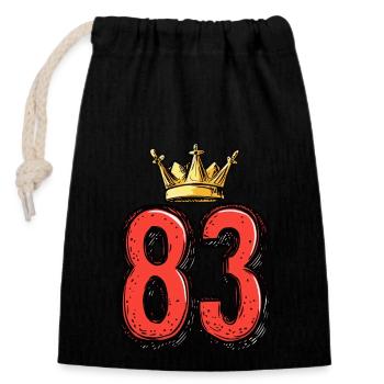 83 Number Krone - Closable cotton gift bag (14x20cm) - black - Front