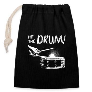 HitTheDrum Snare- auf hell - Verschließbarer Geschenkbeutel aus Baumwolle (14x20cm) - Schwarz - Vorne
