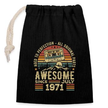 1971 July | Born in July 1971 | July 1971 - Closable cotton gift bag (14x20cm) - black - Front