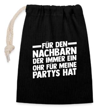 Neighborhood Best Neighbor - Closable cotton gift bag (14x20cm) - black - Front