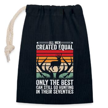 the best can still go hunting in their seventies - Closable cotton gift bag (14x20cm) - navy - Front