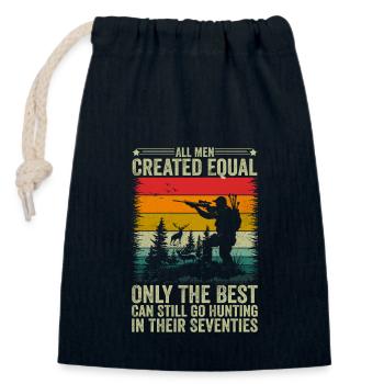 the best can still go hunting in their seventies - Closable cotton gift bag (14x20cm) - navy - Front
