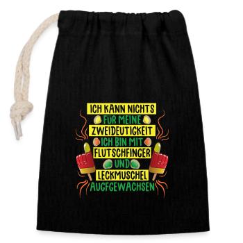 Flutschfinger & Lick mussel are ambiguous - Closable cotton gift bag (14x20cm) - black - Front