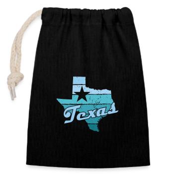 Texas American state - Closable cotton gift bag (14x20cm) - black - Front