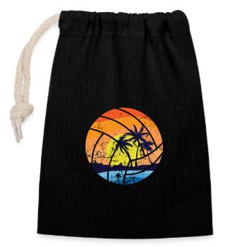 Joueur d’équipe professionnel de volleyball de plage Sand - Sac cadeau en coton avec cordon (14 x 20 cm) - noir - Devant