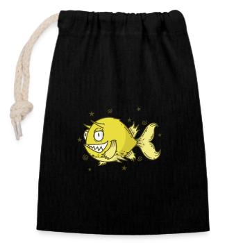 Cowfish Longhorn Suitcase Aquarium - Closable cotton gift bag (14x20cm) - black - Front