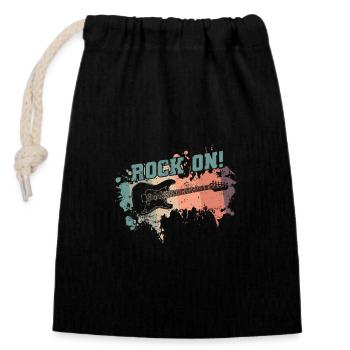 Rock on Music Style Genre Guitar Rock Band - Closable cotton gift bag (14x20cm) - black - Front