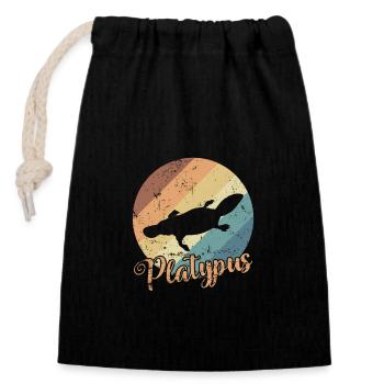 Platypus platypus Australia Outback - Closable cotton gift bag (14x20cm) - black - Front