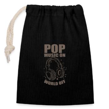 Musique pop sur World off R’n’B Singer Stars - Sac cadeau en coton avec cordon (14 x 20 cm) - noir - Devant