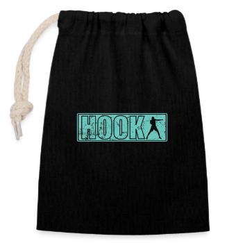 Hook Punch Boxen - Verschließbarer Geschenkbeutel aus Baumwolle (14x20cm) - Schwarz - Vorne