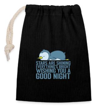 Stars are shining, everything's bright - Closable cotton gift bag (14x20cm) - black - Front