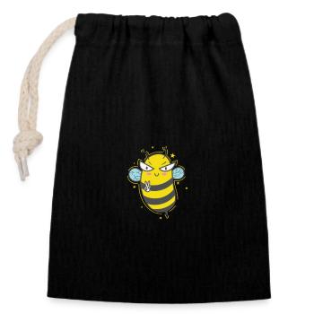 Paix Abeilles Animaux Nature Miel - Sac cadeau en coton avec cordon (14 x 20 cm) - noir - Devant
