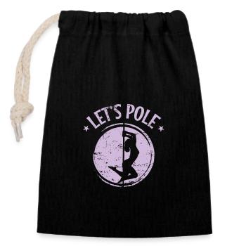 Let's Pole Pole Dance Pole Dancing - Sac cadeau en coton avec cordon (14 x 20 cm) - noir - Devant