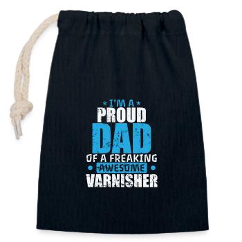 I'm a Proud Dad of a Varnisher Beruf - Verschließbarer Geschenkbeutel aus Baumwolle (14x20cm) - Navy - Vorne